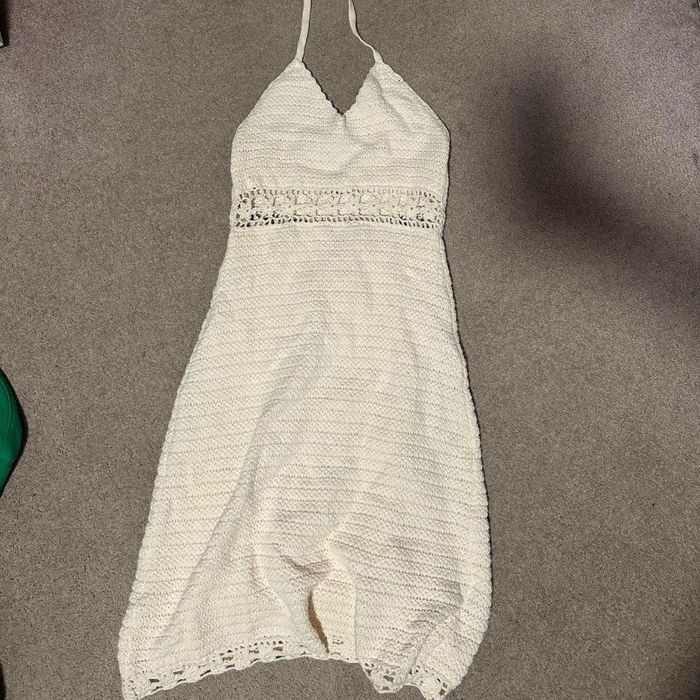 American Eagle Outfitters Cream Halter Dress